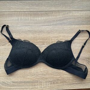 Lively Black Lace Wireless Push Up Bra 34B